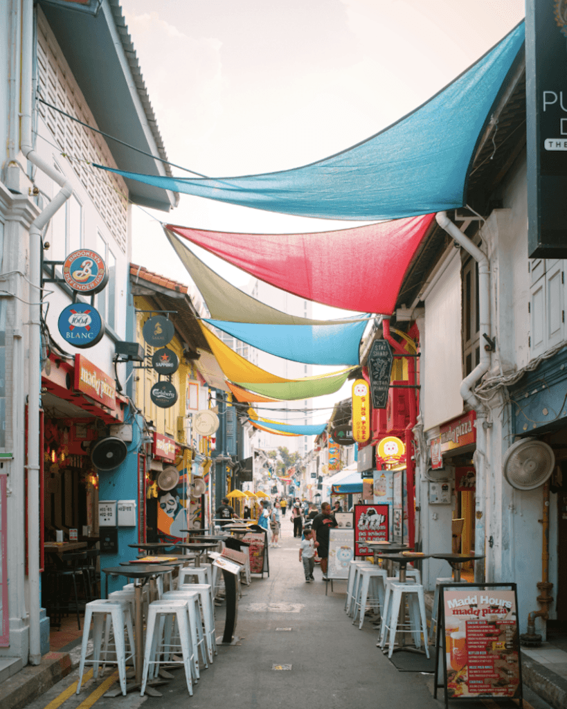 alt="Plan for a lively street scene in Singapore.